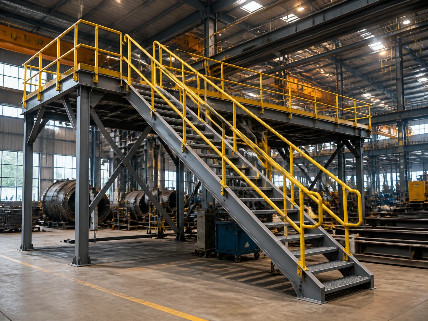 Industrial stairs and platform steel fabrication