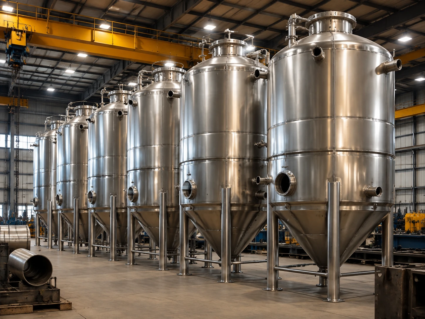 Stainless steel tanks and silos